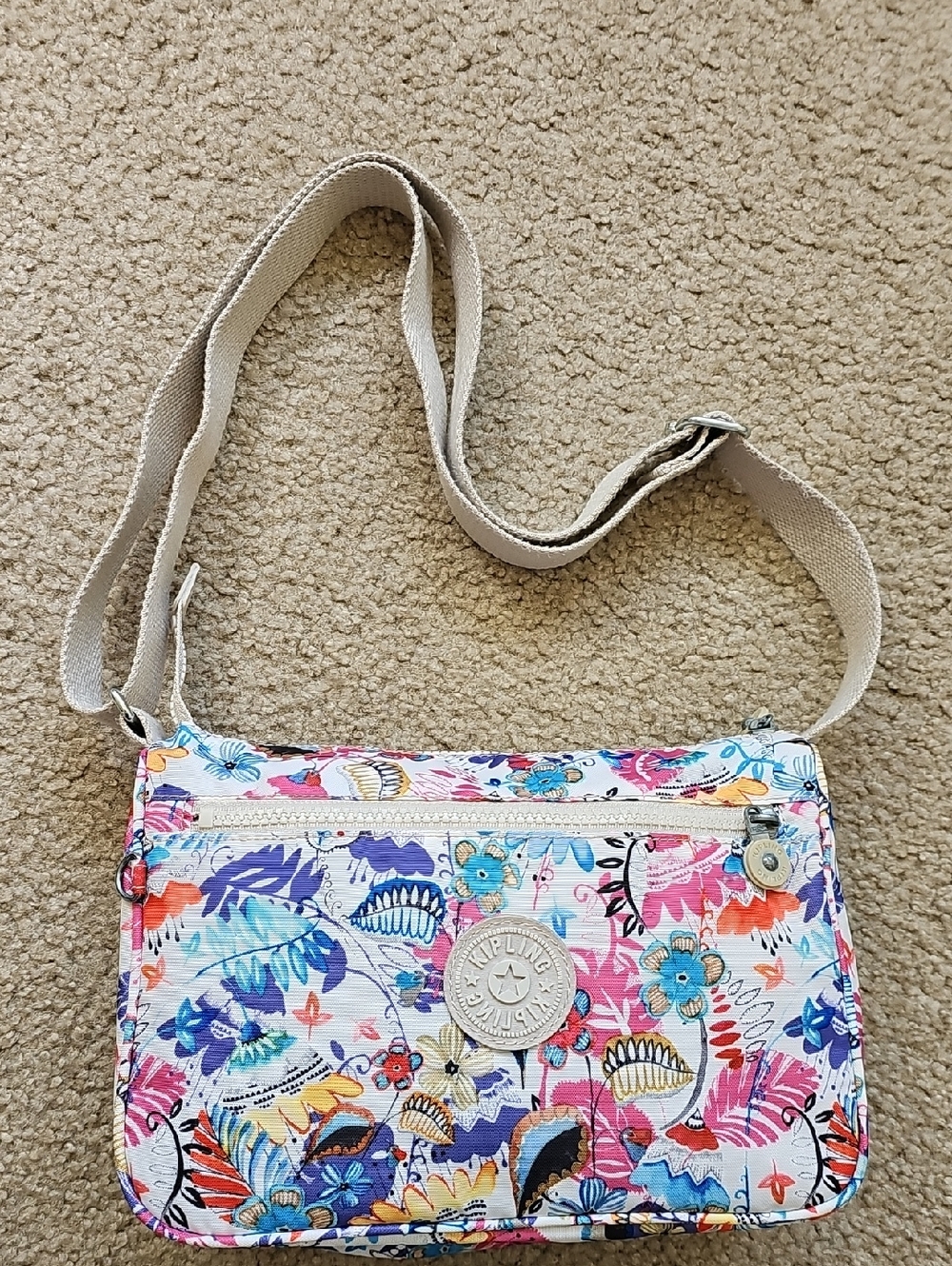 Kipling Whimsy Floral Callie crossbody bag featuring multicolor nylon P5